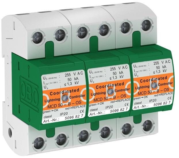OBO MC50-B3-OS : Chống sét 3P In 150kA (10/350 uS)