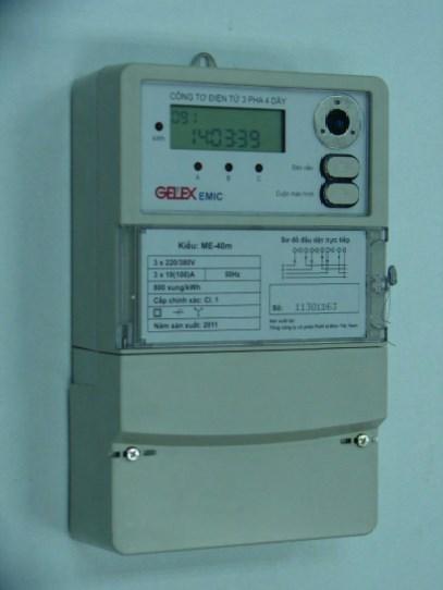 ME-40m: Công tơ điện tử 3 pha 3 giá, trực tiếp 10(100)A